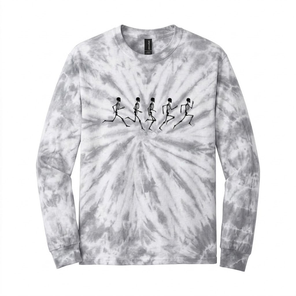 Skeleton Performance Long Sleeve Tie Dye