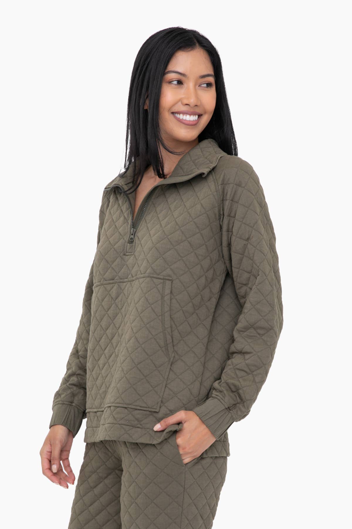 Cozy Quilted Jersey Pullover