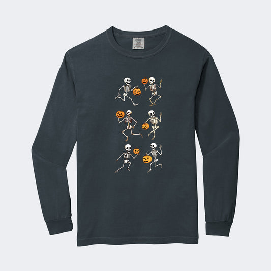 6 Pumpkin Skeletons Long Sleeve