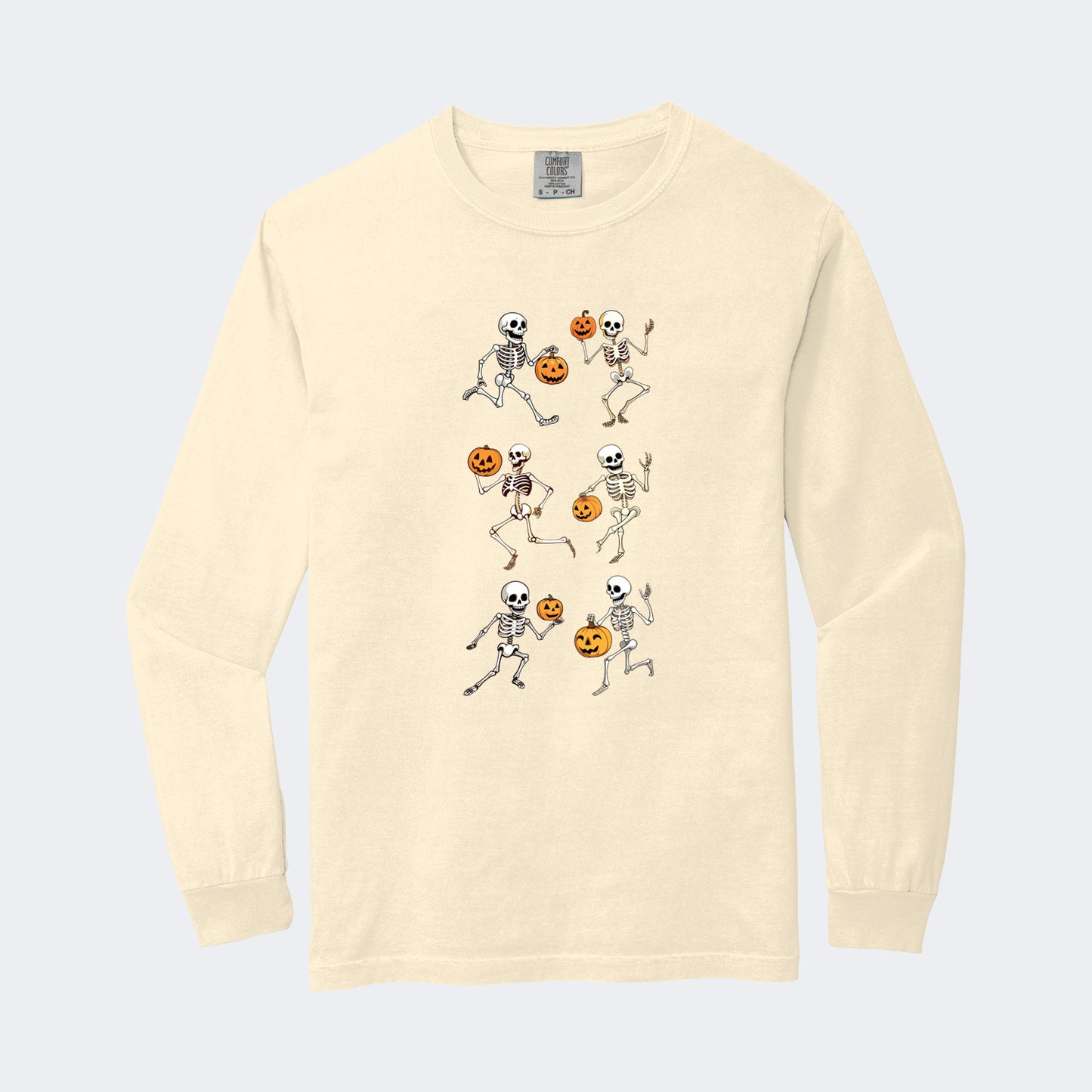 6 Pumpkin Skeletons Long Sleeve