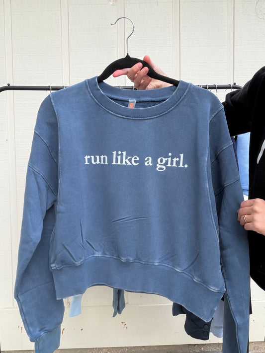 Run Like A Girl Blue Sweatshirt