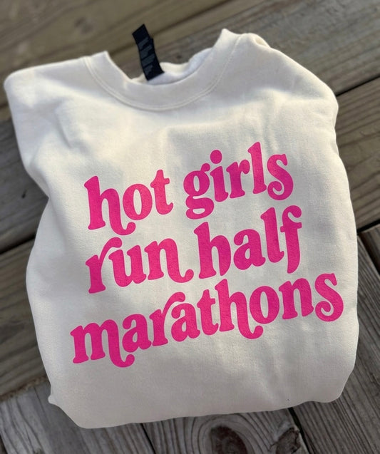 Hot Girls Run Sweatshirt in Pink