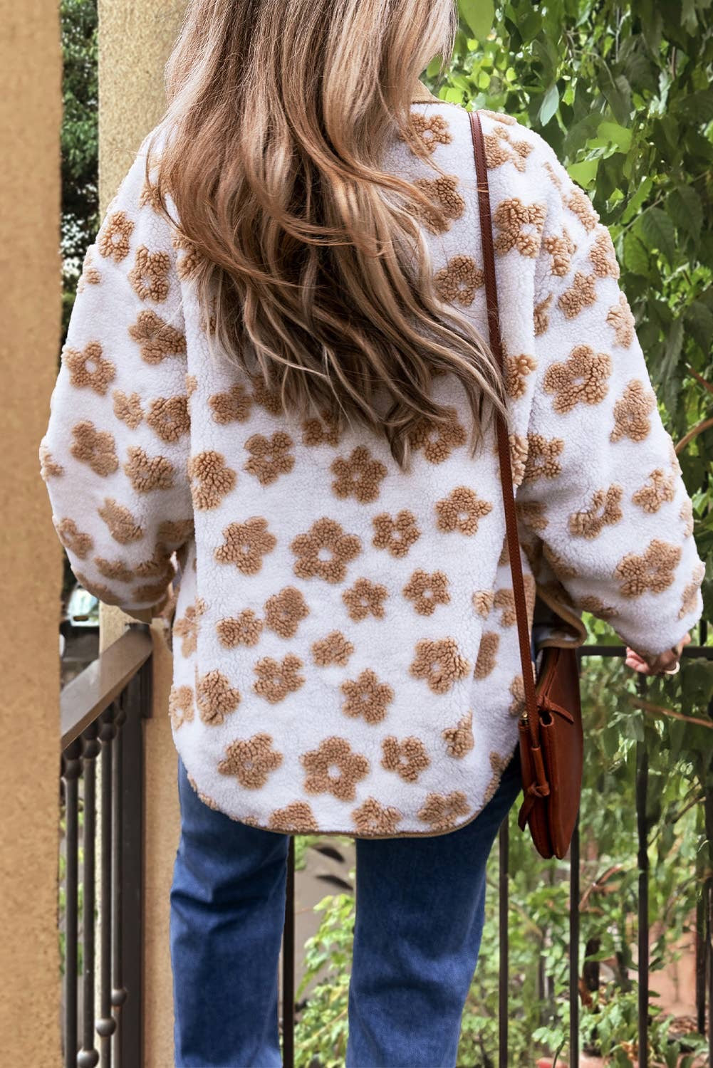 Floral Cozy Button-Up Fleece Jacket (Final Sale)