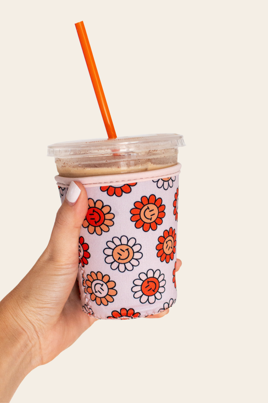 Smiley Daises Iced Coffee Sleeve