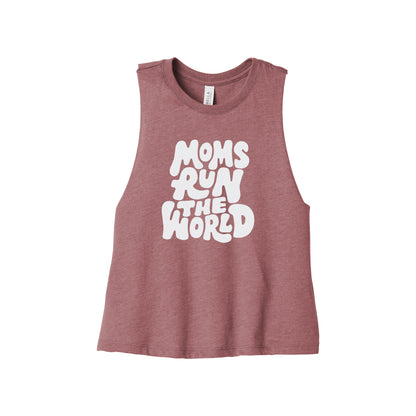 Moms Run The World Crop Tank