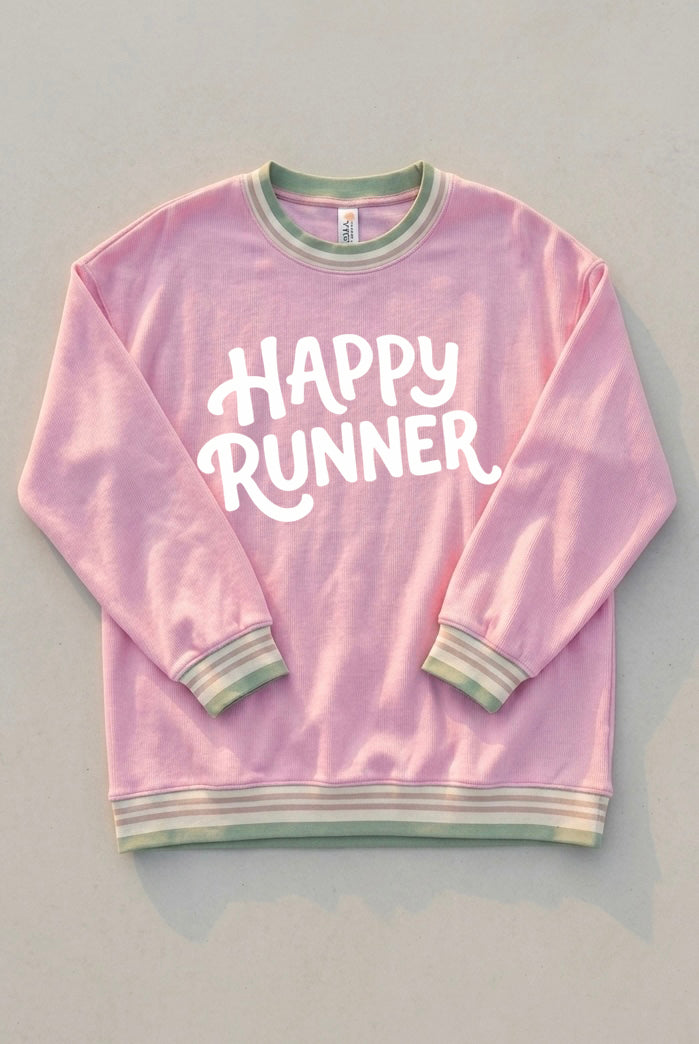 Happy Runner in Pink Sweatshirt