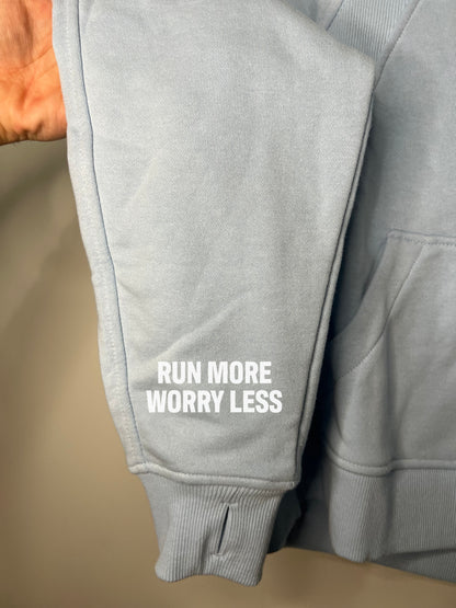 Run More Worry Less Crop Hoodie
