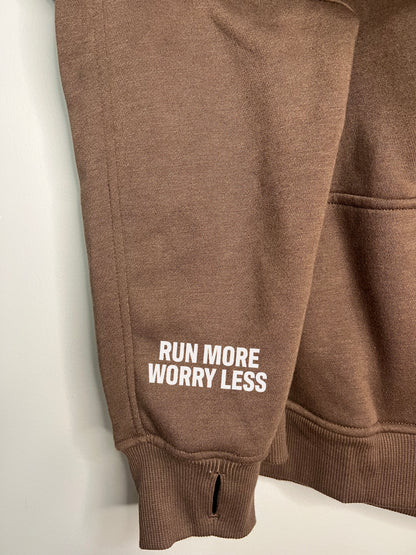 Run More Worry Less Crop Hoodie