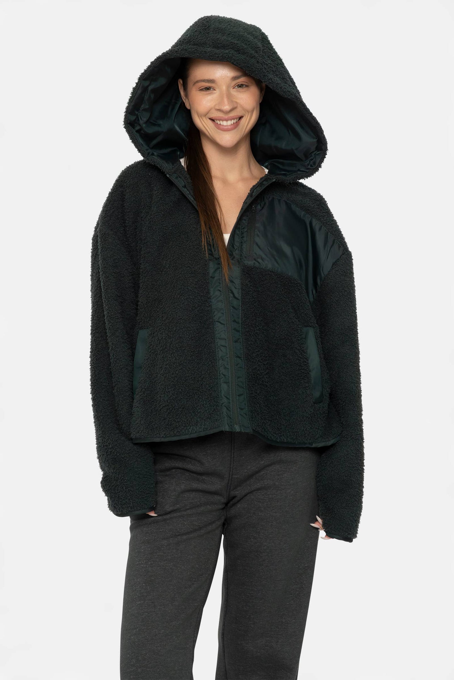 Zip Up Sherpa Hoodie